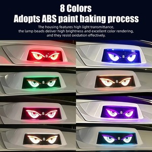 Feu de voiture LED dynamique « Devil Eye » avec boîtier ABS, simulation 8 couleurs, lampe radar, chargement solaire, décoration extérieure automobile - Product Image 1