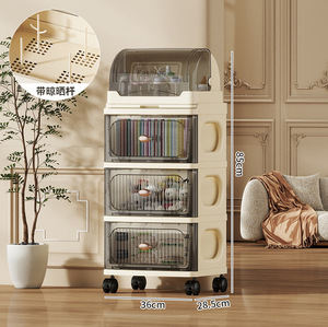 Meuble de rangement <span class=keywords><strong>en</strong></span> <span class=keywords><strong>plastique</strong></span> pour articles essentiels de bébé, <span class=keywords><strong>tour</strong></span> de rangement à <span class=keywords><strong>4</strong></span> niveaux avec <span class=keywords><strong>tiroirs</strong></span> et organiseur de biberons - Product Image 1