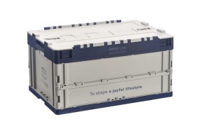 Gabinete plegable de almacenamiento portátil de 55L, contenedor de plástico Rectangular cuadrado de estilo Industrial, almacenamiento apilable de aluminio por inyección - Product Image 4