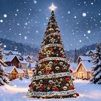 Sapin de Noël 3D géant en cèdre sur pied, taille personnalisée, pour extérieur, avec structure métallique, étanche IP65, LED RGB dynamique programmable