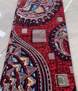 Mới Nhất Thời Trang Kinh Điển Nigeria Sáp Lớn 100% Bông Vàng Sáp Lớn Thanh Lịch Glitters Grand Wax Ren Vải - Product Image 2