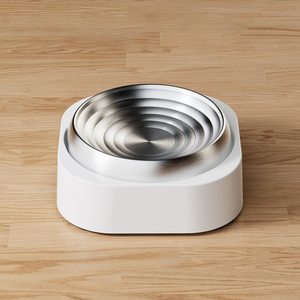 Schlussverkauf rostfreier Stahl Haustierschüssel rutschfest leicht zu reinigen Haustierfütterer Gummisockel Hundebussel - Product Image 6