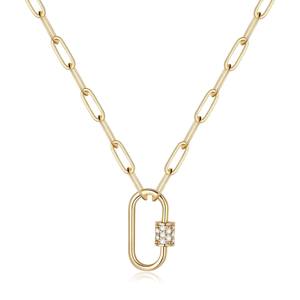 Perhiasan emas desain khusus 14K 18K perhiasan liontin emas permata wanita <span class=keywords><strong>16</strong></span> inci liontin emas liontin permata - Product Image 3