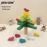 Jeu de blocs en bois Montessori Oiseaux Équilibrés Arc-en-ciel, jouet de construction pour tout-petits, éducatif, non toxique et sûr