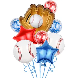 1set palloncini da Baseball calcio per decorazioni per feste di buon compleanno regali per bambini regali per ragazzi gioco a sfera forniture per palloncini ad aria per feste a tema