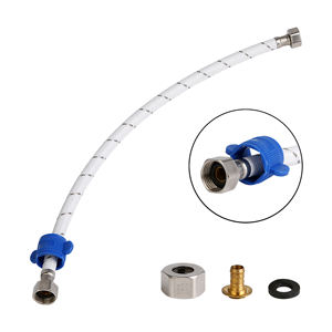 Manguera Flexible de Plomería de Nailon Trenzado de Estilo Nuevo, Color Blanco, para Accesorios de <span class=keywords><strong>Calentador</strong></span> de <span class=keywords><strong>Agua</strong></span> de Inodoro, 50 cm - Product Image 3