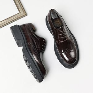 Nuevos Zapatos Formales Casuales de Negocios con Cordones y Punta Cuadrada de Cuero Genuino para Hombre, Transpirables, Antideslizantes y Ligeros para Otoño - Product Image 1