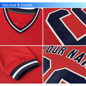 Camiseta de Béisbol Personalizada con Cuello en V, Uniforme Deportivo con Nombre y Número Bordados para Hombres, Mujeres y Jóvenes, Ropa de Softbol - Product Image 1