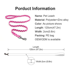 Pink Geometric Pattern Nylon Dog <b>Leash</b> Durable Fashion Style for Dogs - Product Image 3