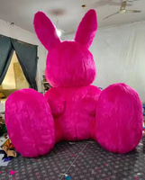 Décoration de Pâques personnalisée avec arche gonflable en peluche de lapin rose et ballons, garantie 1 an, imperméable et facile à installer
