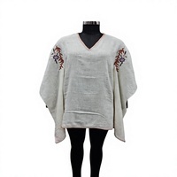 Robe décontractée pour femme en lin à col châle, broderie florale, manches longues, coupe ample, pour l'automne