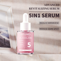 Suero Facial 5 en 1 de Marca Privada con Ácido Hialurónico, Vitamina C, E, Péptidos y Colágeno, Antienvejecimiento e Iluminador, en Existencia, Envío Rápido