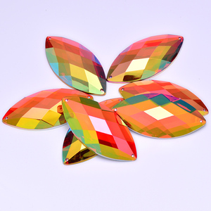 Fancy 30*62 Mét May Đen AB Horse Eye Lớn Tinh Thể Appliques Lớn Acrylic Stones Flat Lại Strass Rhinestone Cho May Vá - Product Image 3