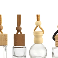 Flacons de parfum de voiture portables carrés de 4 ml à 15 ml en verre, design élégant et luxueux, diffuseur vide avec bouchon à vis, sérigraphie, à suspendre