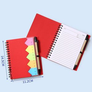 Ensemble de carnets spirales avec notes adhésives et règle, journal en papier kraft avec stylo, papeterie de bureau, fournitures scolaires, cadeau promotionnel d'entreprise - Product Image 3
