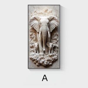 Decoración Moderna de Lujo para Entrada, Arte Mural de Porcelana con Relieve 3D de Elefante, Impresión UV HD, <span class=keywords><strong>Nuevo</strong></span> para el Hogar/Corredor de Hotel - Product Image 2
