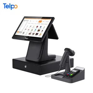 Telpo C1 pos-терминал с двойным экраном для ресторана с 80 мм принтером сканер QR-кода оплата через распознавание лица