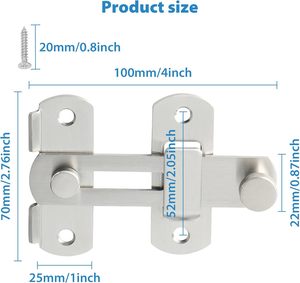 Loquet à bascule en acier de 4 pouces, robuste, pour portes de grange, clôtures en bois et portes françaises - Product Image 2