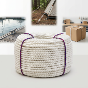 Cordon en polyester blanc torsadé de qualité supérieure, fibre haute ténacité, robuste, léger et durable pour la marine, l'extérieur et l'industrie - Product Image 1