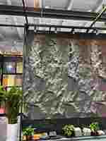 Conception moderne Modèle 3D de feuilles de pierres de polyuréthane Mousse de champignons Panneau mural en pierre artificielle de PU de grande taille imperméable pour le ciment