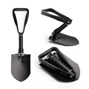 High Carbon Steel Entrenching Tool Tri-fold Handle Shovel with Cover Camping Survival Shovel