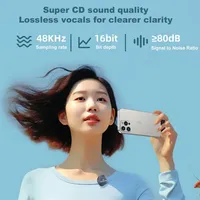 Microphone Lavalier Q8 sans Fil à Directionnalité Totale, Autonomie de 40H, avec Boîtier de Charge pour Enregistrement Vidéo – Micro Cravate Q8 pour Célébrités
