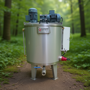 Homogénéisateur de liquides chauffé Kandemir 250 L en acier inoxydable, mélangeur industriel avec contrôle de la température - Product Image 3