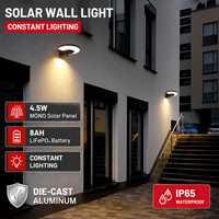 Lampes solaires de jardin à LED en aluminium de haute qualité 3000K 4000K 6000K, lampes murales solaires extérieures IP65, lampes solaires pour clôture