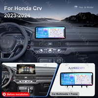 Dernier autoradio QLED 12,3 pouces avec écran, GPS, Carplay, DSP, lecteur CD, caméra de recul pour tableau de bord Honda CRV 2023-2024