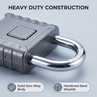 KUNTU KP53 High Security Resettable 4-Digit Combination Lock Square Zinc Alloy Luggage Padlock for Safety