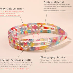 MiDairy-diademas de 37mm con logo para mujer, accesorios para el cabello, diadema de lujo de acetato de celulosa para niña - Product Image 2