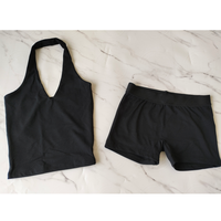 Dames Y2K Kleding Op Maat LOGO Wilde Dierenprint Street Suit Halter Top Gevouwen Taille Shorts Dames Skinny Loungewear 2-delig Set