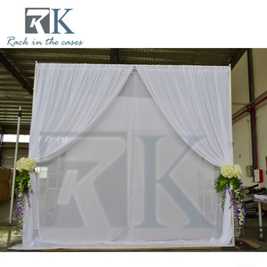 Wedding Stage Background Frame Aluminum Pipe Drape Stand With White Curtain - Product Image 3