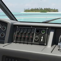 DAMAVO Panneau de commutation à bascule 4 voies 12V personnalisé avec connecteur, conforme CE-LVD UE, sécurité basse tension, pour applications marines