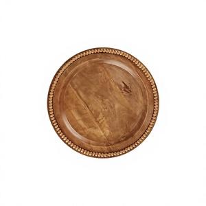 Assiette de service décorative en bois de manguier marron, faite à la main, pour la maison et les événements - Product Image 1