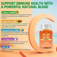 Rosebest OEM Marque Privée Végétalienne Pectine Saveur Orange Naturelle 1000mg Vitamine C Liposomale en Gummies Complément pour le Renforcement Immunitaire