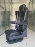 Siège conducteur de camion de luxe à suspension pneumatique en cuir PU imperméable, avec options de chauffage et de ventilation, sièges robustes