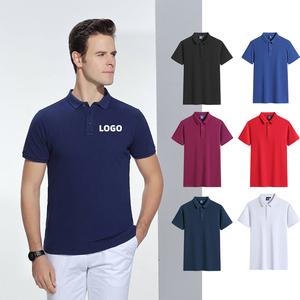 Vêtements pour hommes avec logo personnalisé pour polo d'affaires formel blanc à manches courtes grande taille 100% coton tricoté tissu imprimé pour hommes - Product Image 2