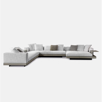 Modernes minimalist isches italienisches L-förmiges Schnitts ofa Quadratisches modulares kombinierbares Möbelset für das Wohnzimmer der Villa