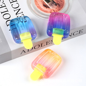 Juguete de simulación de helado de malta de plástico transparente con degradado de color, tipo paleta, para descompresión, en caja. - Product Image 2