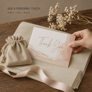 Biglietti di ringraziamento personalizzati con lamina d'oro, design elegante a pennello, fai da te, per apprezzamento ordini e branding - Product Image 2
