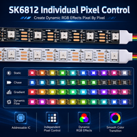Tira de LED Flexible Direccionable y Regulable OEM ODM SK6812 RGB DC5V SMD5050 30 60 144 LEDs por Metro, PCB de 10mm, Rollo de 5M, IP20 IP65