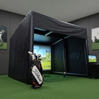 Enceinte de simulateur de golf de type projection avec résolution 1280x720 et tapis de frappe