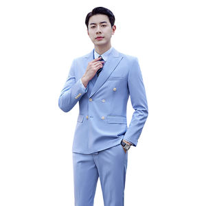 <span class=keywords><strong>Costume</strong></span> pour hommes en tissu de laine, coupe ajustée, costumes pour hommes, affaires, 3 pièces, double boutonnage, <span class=keywords><strong>costume</strong></span> de mariage <span class=keywords><strong>italien</strong></span> pour hommes - Product Image 3