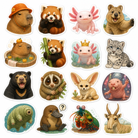 Autocollants personnalisés en vinyle découpés à la forme, résistants au lave-vaisselle, motifs mignons de Capybara et Axolotl, étiquettes adhésives imprimées pour sceller les boîtes d'emballage