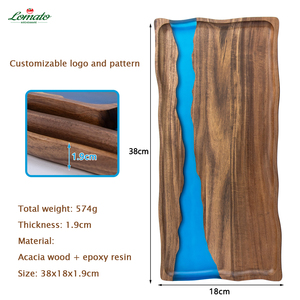 Chất Lượng Cao Sông <span class=keywords><strong>Epoxy</strong></span> Nhựa Phục Vụ Khay Màu Đen Óc Chó Keo Gỗ Hình Chữ Nhật Nhựa Charcuterie Tấm - Product Image 3