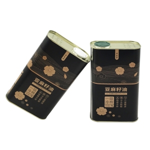 Latas Rectangulares de 1L para Aceite Comestible, Impresas en Offset a Color, con Superficie Lacada, para Envasado de Aceite de Oliva (Logotipo Personalizado) - Product Image 1