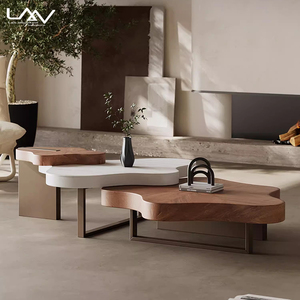 Franse Luxe Wolk Vorm Houten Frame Met Metalen Salontafel <span class=keywords><strong>Set</strong></span> Onregelmatige Creatieve Moderne Woonkamer Hotel Sofa Bijzettafel - Product Image 1