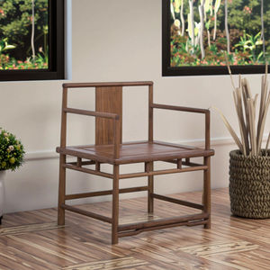 Rắn gỗ Zen ghế trà trong óc chó màu hiện đại Thiết kế Trung Quốc cho nhà cho phòng khách hoặc khách giải trí phong cách ELM ghế trà - Product Image 2