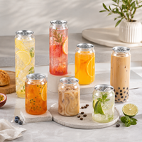 Bouteille transparente en PET de 330 ml et 500 ml pour boissons gazeuses, personnalisable avec logo, avec couvercle facile à ouvrir